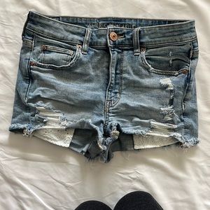 American Eagle hi-rise shortie jean shorts